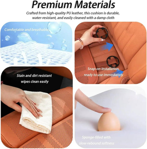 Ultra Comfy Memory Foam Car Seat Extender Cushion Custom Fit For Mini John Cooper Works Electric Models 2025 And 2026 water-resistant PU leather.