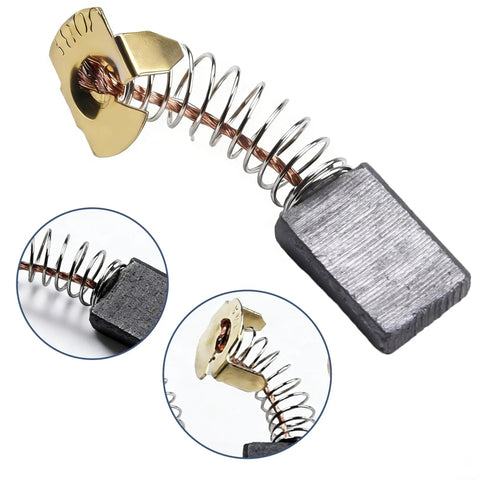 Carbon Brush Replacement Kit For Electric Motors, 60 Pieces In 10 Sizes, Power Tool Parts For Dewalt Angle Grinder DWE402 Drill Saw, Beef Up Braking And Fix Intermittent Performance CB204 close-up view of brush and coil.