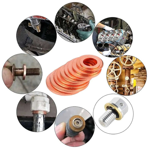 Badass Flat Copper Washers 200 Piece Kit copper sealing washers for oil drain plugs and engine fittings