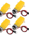 4 Pack TT DC Gear Motors 3V To 6V Prewired Dual Shaft For DIY Smart Car Robots - Bang-For-Your-Buck Four Wheel Drive RC Cars