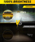 H7 Led Headlight Bulbs Pair 50000 Lumen 6500K Cool White 60000 Hour Lifespan Plug And Play Automotive Lighting Kit For Domestic Cars comparison of bright illumination