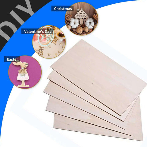 Basswood plywood sheets, 12x12 inches, 3 mm thick, natural wood color, stacked for laser cutting and DIY crafts