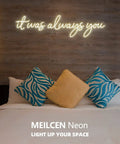 It Was Always You Neon Sign 36 Inch White Neon Night Light Dimmable Wall Decor For Bedroom Living Room Bar Party Club Wedding Girls Birthday Wall Light Decor Reusable Soft Silicone LED Warm White Cozy Vibe