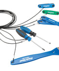 Outdoor Mountable Bicycle Repair Station with all steel construction, weatherproof finish, showing six essential tools for adjustments
