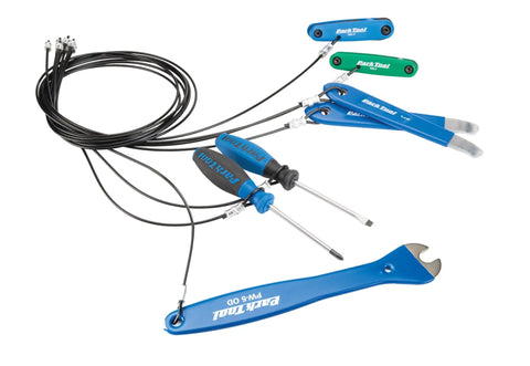 Outdoor Mountable Bicycle Repair Station with all steel construction, weatherproof finish, showing six essential tools for adjustments