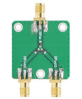 Built To Last Two Way RF Power Splitter PCB Board DC To Five Gigahertz Frequency Range With Six Decibel Attenuation, top view showing connections.