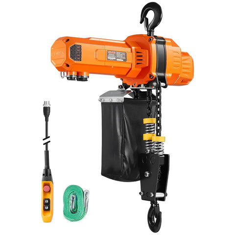 Dual Speed G100 Chain Electric Hoist Lifter With 2200 Lbs Capacity 20 Ft Lift Height 120V 60Hz Single Phase Overhead Crane