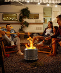 People enjoying garden night around 15 Inch Smokeless Outdoor Fire Pit For Patio Hangouts, Steel Portable Fire Pit With Removable Ash Pan And Carry Bag