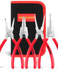 4 Piece Snap Ring Pliers Set Internal External Circlip Pliers 9 Inch Heavy Duty Ring Remover for Retaining Rings Straight and Bent Tips