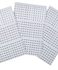 Pocket Wire Marker Booklet 42-029 White Nylon Cloth Wire Labels Kit with numbered markers 1 through 45 spread out