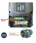 11KW To 15KW Variable Frequency Drive VFD Inverter 220V 380V For CNC Speed Control High Efficiency Energy Saving With Pure Copper Windings Smooth Start Stop Protection Safe Durable Industrial Grade Heavy Duty Pro Grade showing terminal wiring to three phase motor