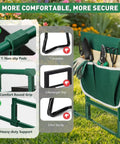 Heavy Duty Garden Kneeler And Seat With Anti Tip Design Foldable Garden Bench featuring tool pockets and sturdy frame