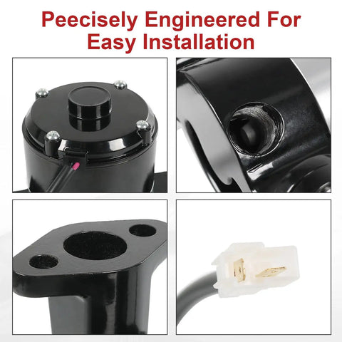 Professional Grade Superior Plug And Play Replacement Small Block Electric Water Pump For Chevy Sbc 262 283 327 400 High Flow 35 Gpm 12 Volt Cooling Rig With Mounting Gaskets Included, close-ups of installation features.