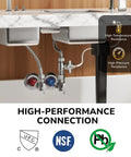 KAINGA 1/2 in PTC x 3/8 in OD compression straight stop valve, chrome-plated brass, under sink with braided supply lines