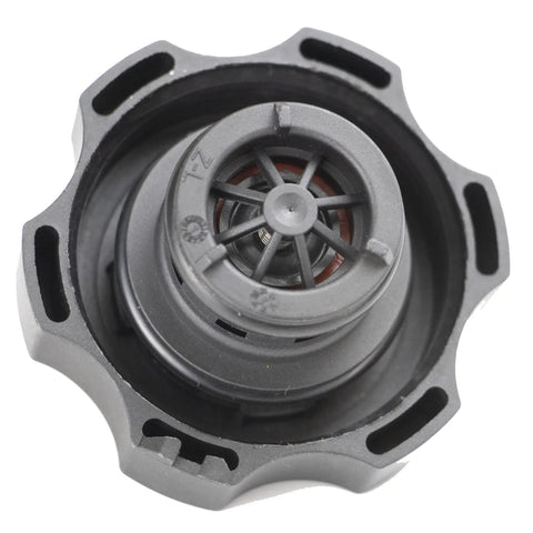 Universal Coolant Reservoir Cap For Chevy GMC Buick Cadillac Cars And Trucks Ride Ready Fits Silverado 1500 2500 3500 Express Avalanche Suburban Savana Sierra Yukon Equinox Malibu Cavalier Captiva And More Radiator Surge Tank Cap close-up view