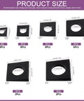 Image showing Best Beveled Square Washer Kit for Shim Leveling With 34 Pieces Across Six Sizes M8 M10 M12 M16 M18 M20 Galvanized Black Beveled Square Washers In Plain Carbon Steel Wedge Shaped For Home Workshop Use Swpeet product sizes and dimensions.