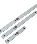 Three gray file bars in 16 gauge steel for two-drawer cabinets, length 22.5 inches, shown together; drill bit not included.