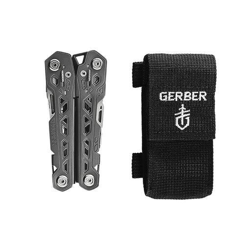 Truss 17 In 1 EDC Pliers Multi Tool With Needle Nose Pliers Knife Bottle Opener Can Opener Wire Cutters Gray With Standard Sheath