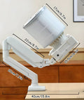 Pro Grade 60W Nail Dust Collector With Serious Suction For Salon And Home Use Industrial Vacuum Fan, adjustable arm and dimensions shown