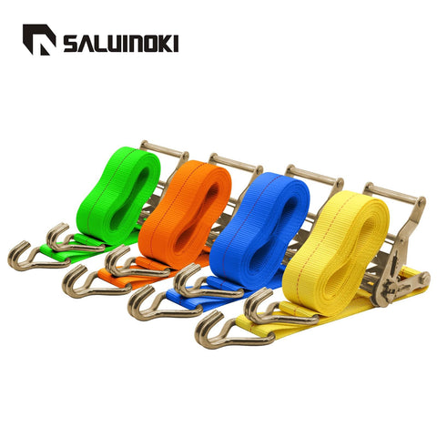Heavy Duty 2 Inch By 15 Ft Ratchet Straps 8 Pack For Trucks And Flatbeds, Tie Down Cargo With 2200 Lb Working Load