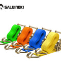 Colorful heavy duty 12 pack ratchet tie down straps 2 inch by 27 foot for trucks, featuring J hooks and rugged webbing for secure hauls.