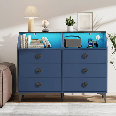 Blue dresser with Six Pack Matte Black Cabinet Knobs Zinc Alloy Round Cupboard Drawer Pulls For Dresser Wardrobe And Closet