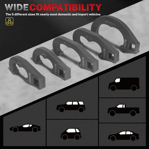 Five Piece Tie Rod Adjusting Tool Set For Steering Linkage Systems Protects Tie Rod Sleeves During Alignment Ensuring Precise Safer Front End Service Pro Grade, 5 sizes