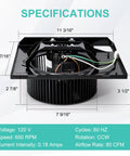Replacement Bathroom Exhaust Fan Motor Assembly For Broan Nutone QTN80L QTR080 QTR070L QTR070 QTRN080L QTN80LA shown with specs