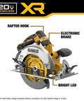 Badass Cordless Circular Saw Featuring Brushless Motor And 7-1/4 Inch Blade Pushing 5500 Rpm with rafter hook and electronic brake.