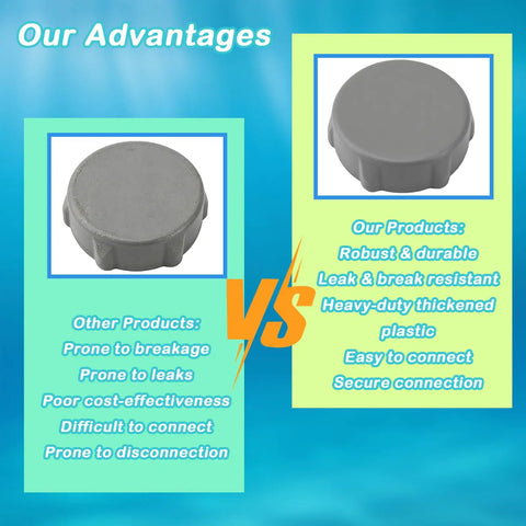 Heavy Duty Drain Valve Cap Replacement for Bestway and Coleman Above Ground Pools 2 Pack Gray P01006 comparison image