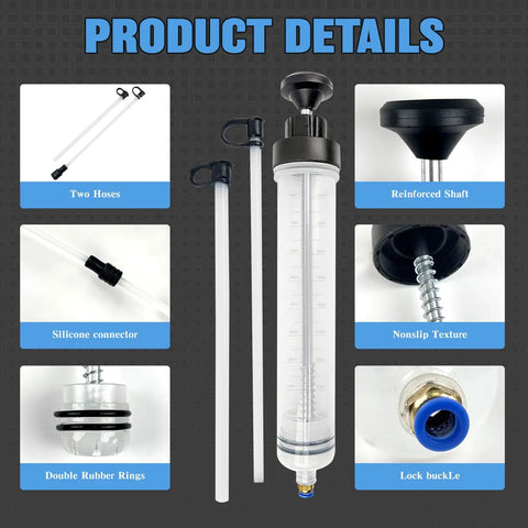 500 CC Fluid Extractor For Oil Gasoline Power Steering Brake Fluid And More Must Have Pro Grade Multi Purpose Syringe details