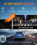 AI ISP night vision demonstration for 4K Front And Rear Dash Cam With GPS And 5G WiFi Night Vision Radar Motion Detection 72 Hour Parking