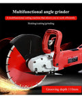 Tough As Nails Heavy Duty Electric Slotting Machine For Cutting Reinforced Concrete And Wood With 3000W Motor And 110Mm Depth Adjustment for efficient cutting and grinding.