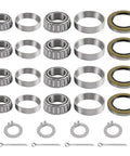 Beefy 7000 Lb Trailer Axle Bearing Kit Four Pack With Double Lip Seals For Tandem Axles On D42 Spindle Includes 28 Pcs Set 25580 14125A Bearings And Races
