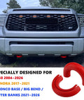 Tow Hook Covers For Ford F150 2004 Through 2026 Bronco Base Big Bend Outer Banks 2021 Through 2026 And Toyota Tundra 2017 Through 2021 Compatible Accessories Red on truck