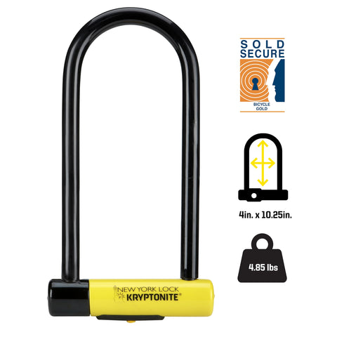 Image of Sixteen Millimeter Shackle U Lock For Bikes And E Bikes Heavy Duty Anti Theft Security Lock with size and weight details.