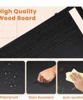 High-quality black wood board details for Five Tier Bookshelf Tall Display Stand For Bedroom Living Room And Home Office Industrial Style Black Storage Rack For Books CDs Movies And Decor Space Saver.