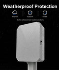 Heavy Duty Weatherproof Ev Charger Storage Box With Combination Lock Galvanized Steel outdoor enclosure, rainproof surface, mounted on a pole.