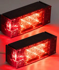 2 Pack 12V LED Submersible Low Profile Rectangular Trailer Lights Kit With Stop Turn Running Lights And License Plate Illumination
