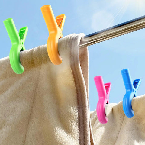 Heavy Duty Beach Towel Clips Eight Pack For Beach Chairs And Pool Loungers Jumbo Size With Strong Grip No Indentation Marks