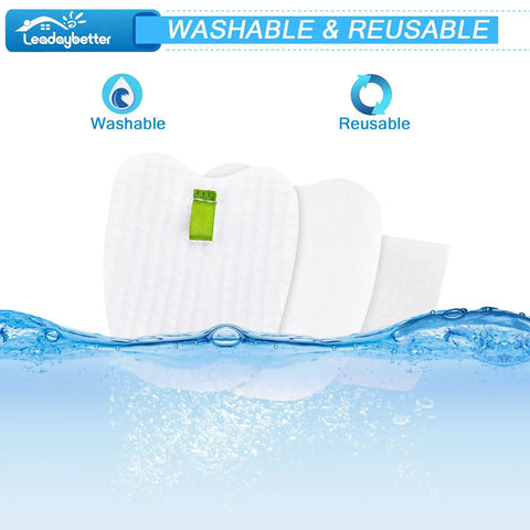 Shark Rocket DuoClean Vacuum Filter Replacement Set Must Have For HV380 HV380C HV380W HV381 HV381C HV382 HV384Q UV380 ZS360 ZS360C ZS361C ZS362 XPSTFH380 XPMFK320, filters shown above water with washable and reusable icons, green tag visible.