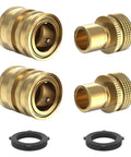 Heavy Duty Three Quarter Inch Garden Hose Quick Connect Fittings No Leak Water Splitter With Sink Spigot Adapters Brass Connectors
