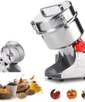 Stainless Steel High Speed Swing Type Grain Grinder Machine for grinding grains and spices at home, heavy duty kitchen appliance.