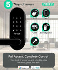 Keyless Entry Keypad Smart Door Lock With Handle And Knob Five Ways To Unlock Digital Deadbolt for doors with app control display