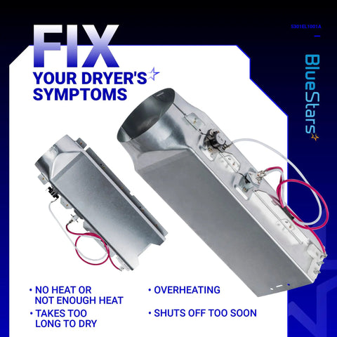 Easy Install Dryer Heating Element Assembly For LG Dryers Replacement showcasing metal housing and wiring components.