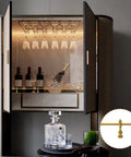 Heavy Duty Gold Tone Zinc Alloy Shelf Rail Brackets 4 Pack With A Sleek Brass Finish To Nail Down 6 Mm Gallery Railing Posts and wine display in a stylish cabinet.
