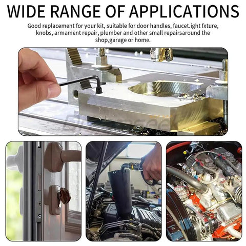 Screw Assortment Kit With Hex Drive Cup Point Grub Screws 1145-Piece SAE And Metric Set Includes Custom Hex Keys And Tweezers For Home Repairs, DIY Projects, And Handy Fixes. Used for door handles and engine repairs.