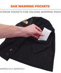 2 Layer Thermal Hard Hat Winter Liner With Flame Resistant Outer Shell And FR Lining showing ear warming pocket