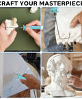 Hands using Hot Wire Foam Cutter Kit 4 In 1 Styrofoam Cutter Electric Foam Cutting Tool for arts and crafts DIY projects.