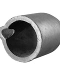 Heavy Duty Clay Graphite Crucible With Pour Spout For Metal Melting And Foundry Work showing interior view and spout detail.